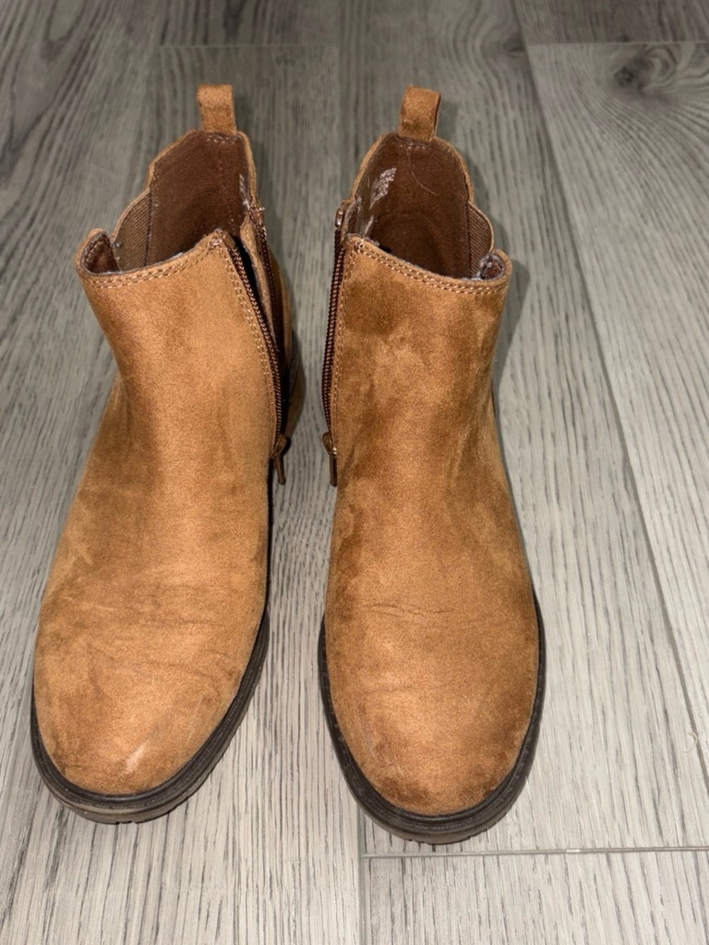 Women’s Brown Suede Side-Zip Ankle Booties